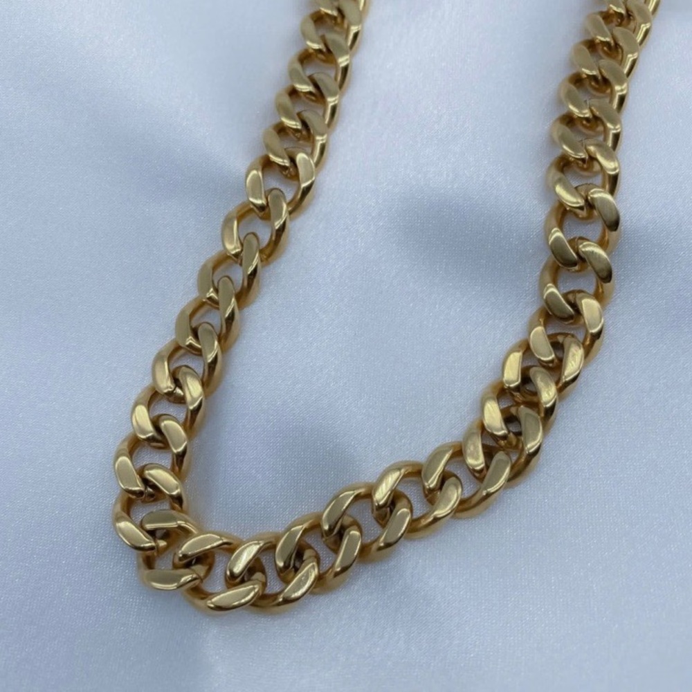 NEW 18K GOLD  CUBAN CHAIN NECKLACE - Picture 7 of 7